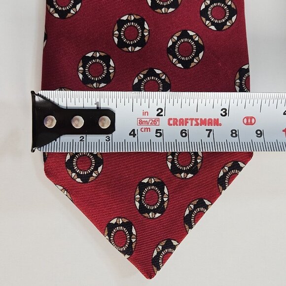 Unbranded Handmade Silk Tie France Geometric Boho Office Preppy W3.5" L59.5" - Picture 5 of 16